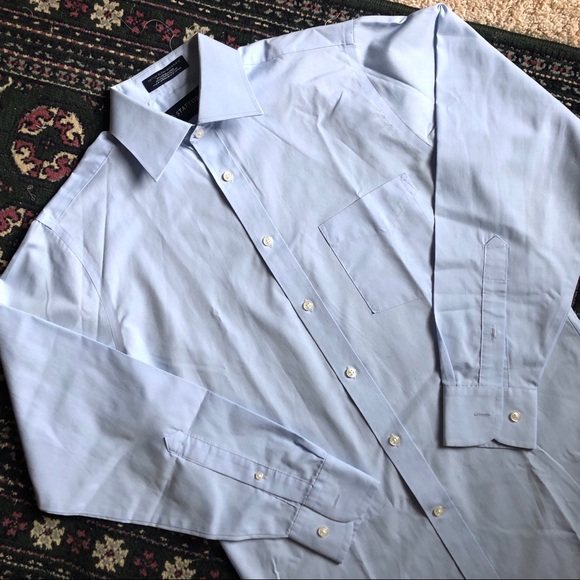 NWOT Stafford blue button down dress shirt - Picture 4 of 6